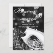 5 x 7 Black Masquerade Sweet 16 Birthday Invitatio Kaart (Voorkant)