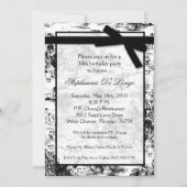 5 x 7 'Black Toile Fabric Birthday Party Invitatio Kaart (Voorkant)