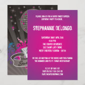 5 x 7 Blauwgroen DJ Spin Platenspeler 16 Aannodigi Kaart (Voorkant / Achterkant)