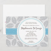 5 x 7 Blue Band Leaf Foliage Brida Shower-uitnodig Kaart (Voorkant / Achterkant)