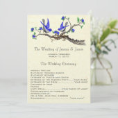 5 x 7 bluebirds Trouwprogramma Programmakaart (Staand voorkant)