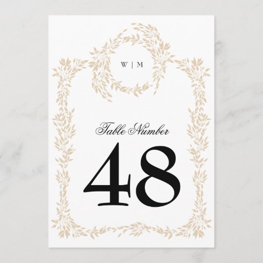 5 x 7 Blush Crest Elegante Trouwtafel Nummers (Achterkant)