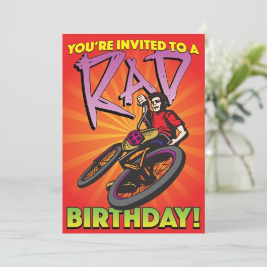 5 X 7 BMX Birthday Uitnodiging (Staand voorkant)