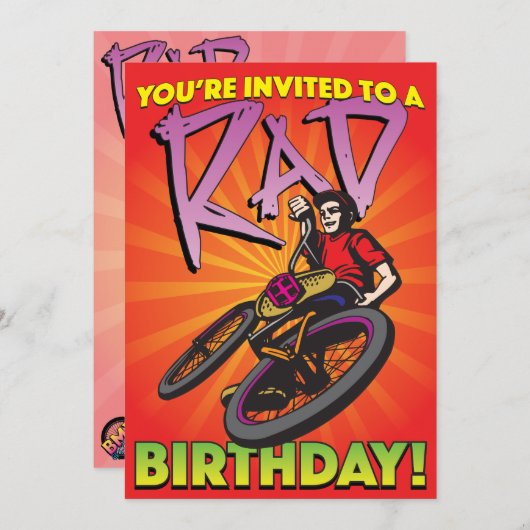 5 X 7 BMX Birthday Uitnodiging (Voorkant / Achterkant)