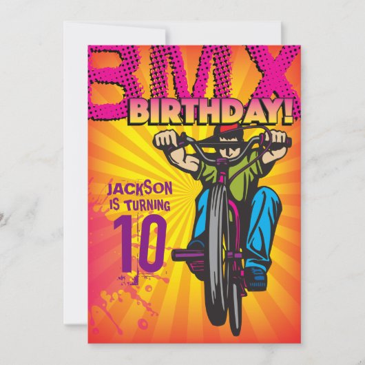 5 X 7 BMX Birthday Uitnodiging (Voorkant)