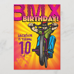 5 X 7 BMX Birthday Uitnodiging