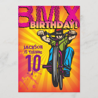 5 X 7 BMX Birthday Uitnodiging