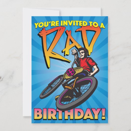 5 X 7 BMX Birthday Uitnodiging (Voorkant)