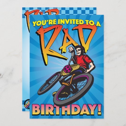 5 X 7 BMX Birthday Uitnodiging (Voorkant / Achterkant)