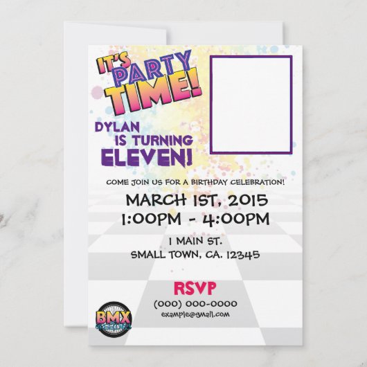 5 x 7 BMX verjaardagsuitnodiging Kaart (Achterkant)