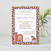 5 x 7 Boerderij Red Barn Koe Birthday Party Invita Kaart (Staand voorkant)