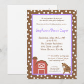 5 x 7 Boerderij Red Barn Koe Birthday Party Invita Kaart (Voorkant / Achterkant)