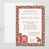 5 x 7 Boerderij Red Barn Koe Birthday Party Invita Kaart (Voorkant / Achterkant)