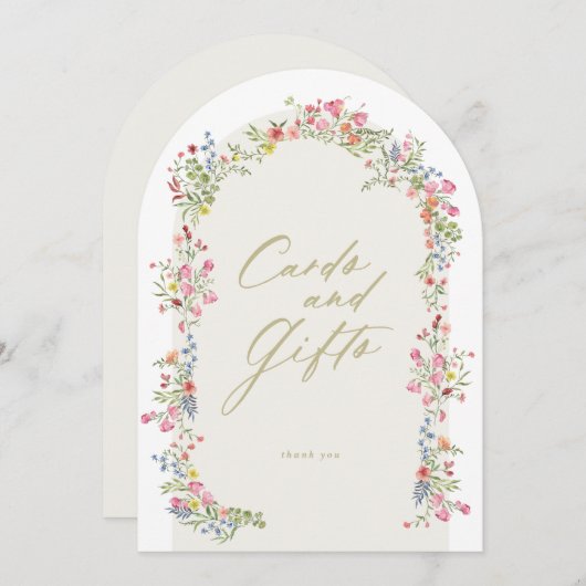 5 x 7 boogvormige Kaarten & Gifts bloemenbord vrij (Voorkant / Achterkant)