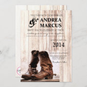 5 x 7 Boots Country Rustic Wester Weddenschap Kaart (Voorkant / Achterkant)