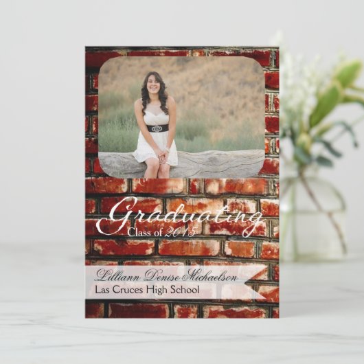 5 x 7 Brick Wall Grunge Building Hogere aankondigi Aankondiging (Staand voorkant)