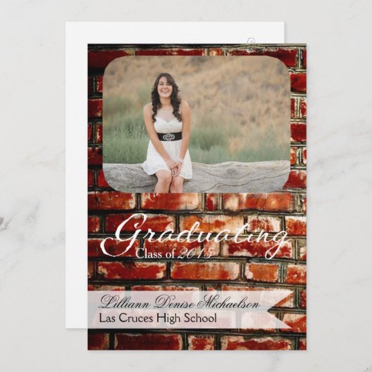 5 x 7 Brick Wall Grunge Building Hogere aankondigi Aankondiging (Voorkant / Achterkant)