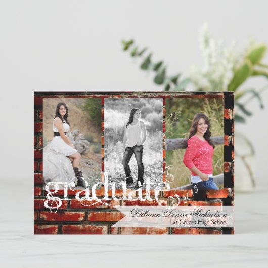 5 x 7 Brick Wall Grunge Building Hogere aankondigi Aankondiging (Staand voorkant)