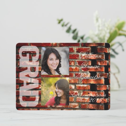 5 x 7 Brick Wall Grunge Building Hogere aankondigi Aankondiging (Staand voorkant)