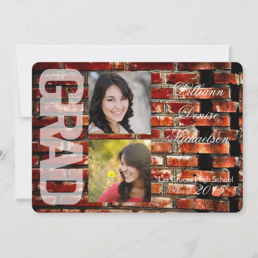 5 x 7 Brick Wall Grunge Building Hogere aankondigi Aankondiging (Voorkant)