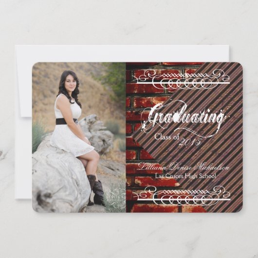 5 x 7 Brick Wall Grunge Building Hogere aankondigi Aankondiging (Voorkant)