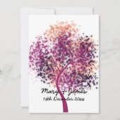 5 x 7 bruiloft "Save the Date" Paarse boom Modern Kaart (Voorkant)