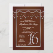 5 x 7 bruin diamantzweet 16 uitnodiging van zaterd (Voorkant)