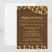 5 x 7 bruine Giraffe print Birthday Party Invitati Kaart (Voorkant / Achterkant)