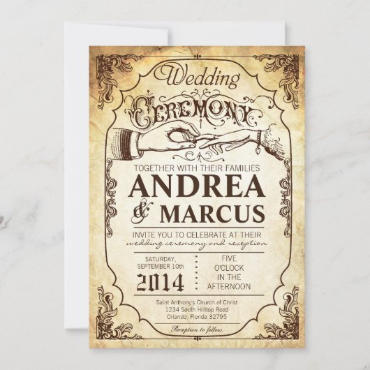 5 x 7 ceremonie Ring Excha Wedding Invitation Kaart (Voorkant)