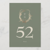 5 x 7 Classic Sage Cream Gold Crest Tafelnummer (Achterkant)