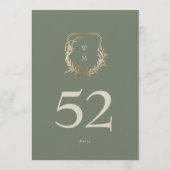 5 x 7 Classic Sage Cream Gold Crest Tafelnummer (Achterkant)