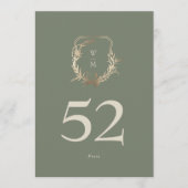 5 x 7 Classic Sage Cream Gold Crest Tafelnummer (Voorkant)