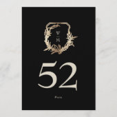 5 x 7 Classic Zwart Cream Gouden Krans Tafelnummer (Voorkant)