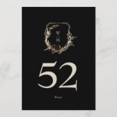 5 x 7 Classic Zwart Cream Gouden Krans Tafelnummer (Achterkant)