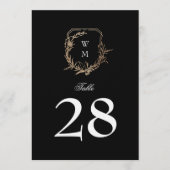 5 x 7 Classic Zwart Wit Goud Kam Tafelnummer (Voorkant)