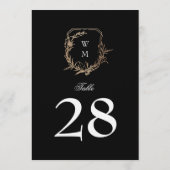 5 x 7 Classic Zwart Wit Goud Kam Tafelnummer (Achterkant)