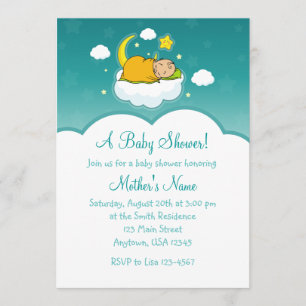 5 x 7 Cloud Baby Gender Neutral Baby shower Invita Kaart
