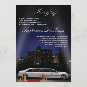 5 x 7 dagen NY City Limo Quinceanera Birthday Uitn Kaart