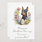 5 x 7 Dobermann Pinscher Easter Wenskaart Feestdagenkaart (Voorkant / Achterkant)