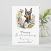 5 x 7 Dobermann Pinscher Easter Wenskaart Feestdagenkaart (Staand voorkant)