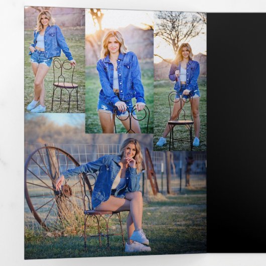 5 x 7 Drievoudig Afstuderen Aankondiging uitnodigi (Binnenzijde eerst)