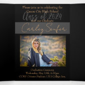 5 x 7 Drievoudig Afstuderen Aankondiging uitnodigi (Binnenkant midden)