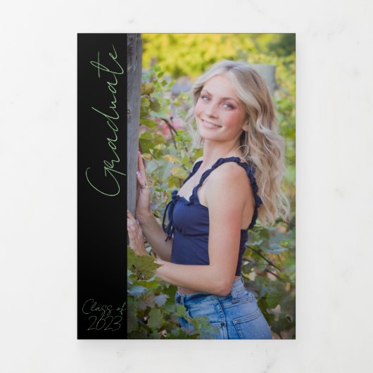 5 x 7 Drievoudig Afstuderen Aankondiging uitnodigi (Cover)