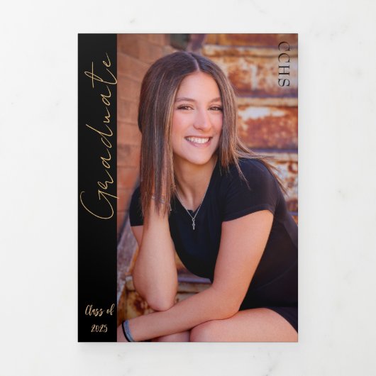 5 x 7 Drievoudig Afstuderen Aankondiging uitnodigi (Cover)