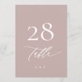 5 x 7 Eenvoudig Elegant Roze Trouwtafel Nummer (Achterkant)