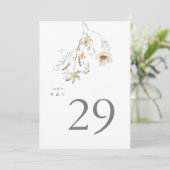 5 x 7 Elegante Spring Wildflower tafelnummers (Staand voorkant)