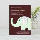 5 x 7 Elephant Baby Shower Invitations Kaart (Staand voorkant)