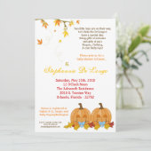 5 x 7 Fall laat een uitnodiging tot Baby shower va (Staand voorkant)