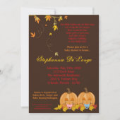 5 x 7 Fall laat twee Baby shower-uitnodigingen ach Kaart (Voorkant)