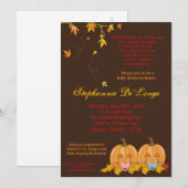 5 x 7 Fall laat twee Baby shower-uitnodigingen ach Kaart (Voorkant / Achterkant)